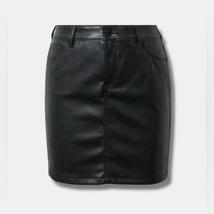 Classic Black Faux Leather Skirt